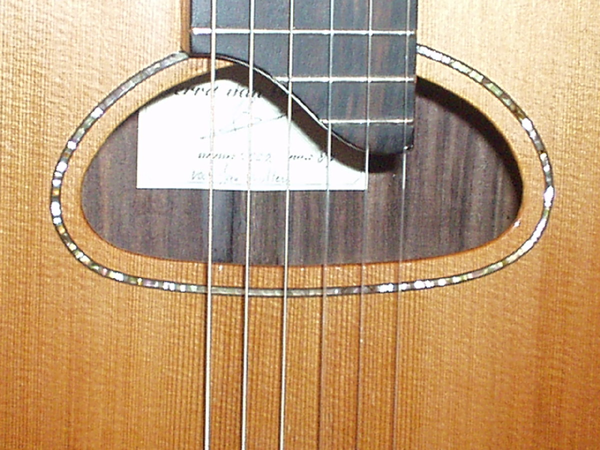 Smaller D hole with abalone inlay 